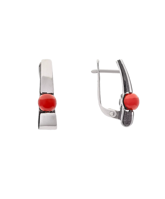 Sterling silver earrings with corals