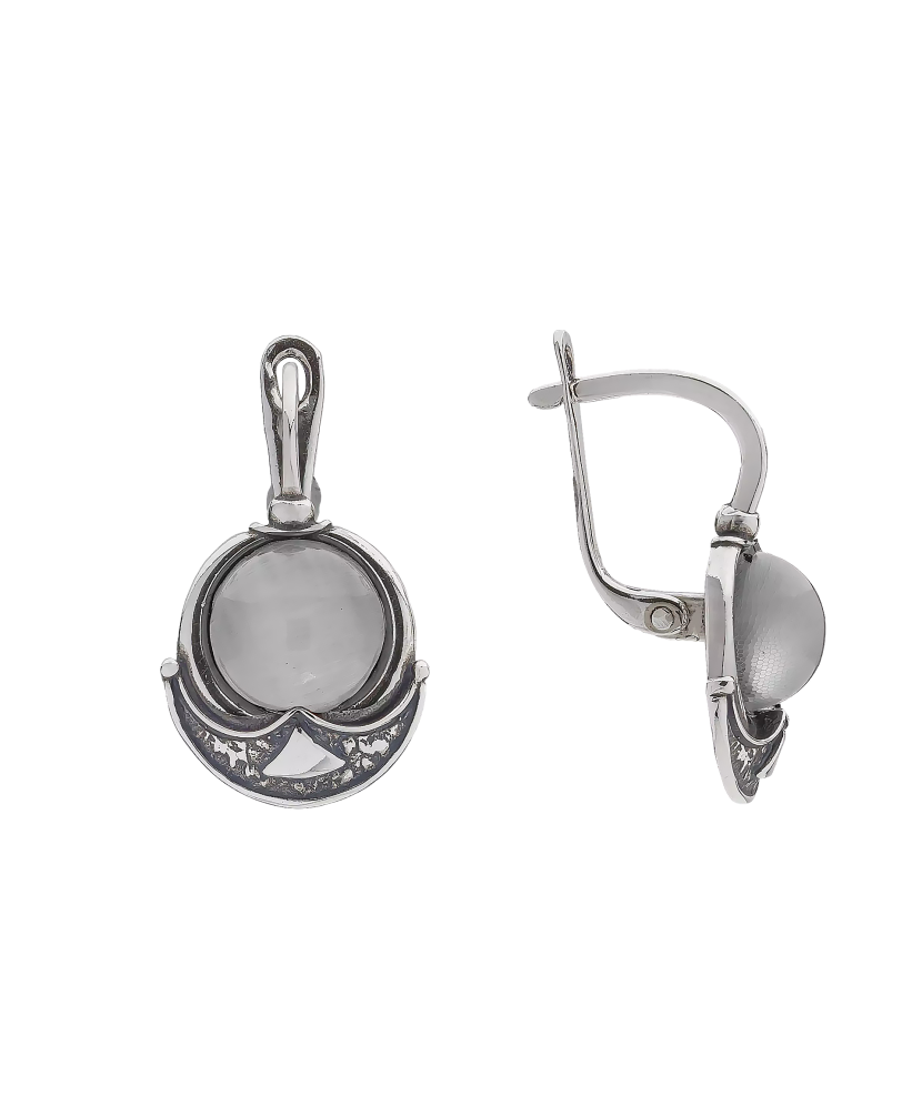 Sidabriniai auskarai su katės akies akmeniu  - Goldinga