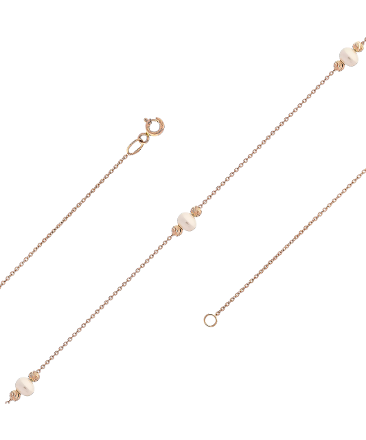 Gold chain with pearls
