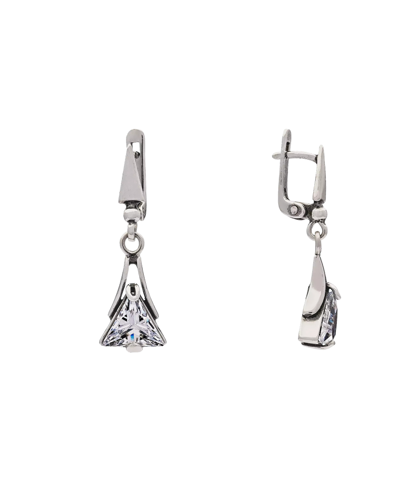 Sterling silver earrings with zirconium