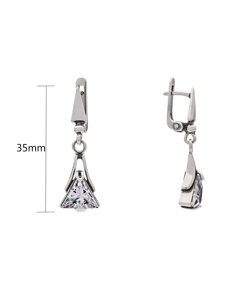 Sterling silver earrings with zirconium