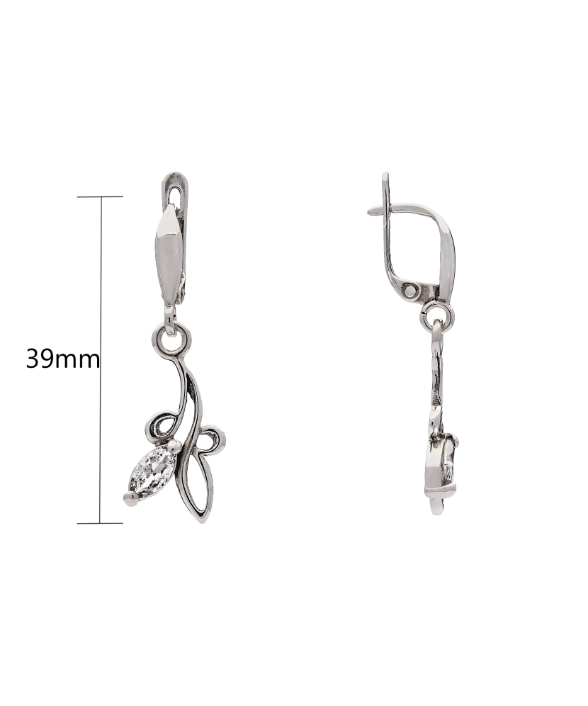 Sterling silver earrings with zirconium