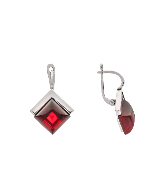 Sterling silver earrings with garnets