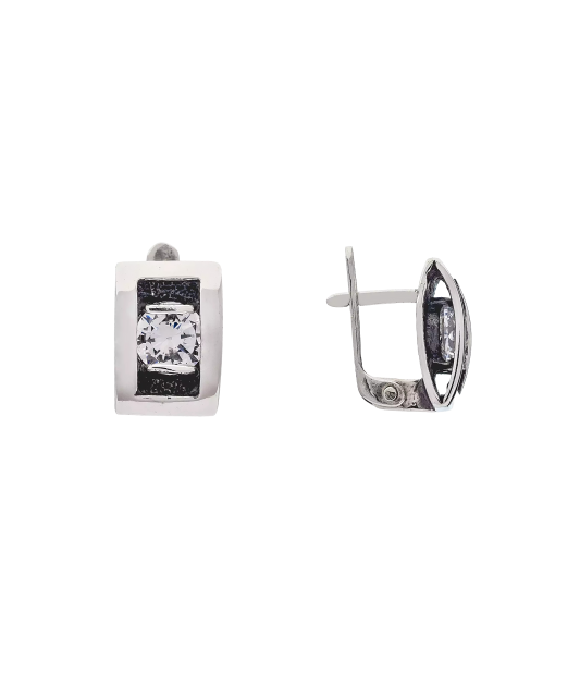 Sterling silver earrings with zirconium