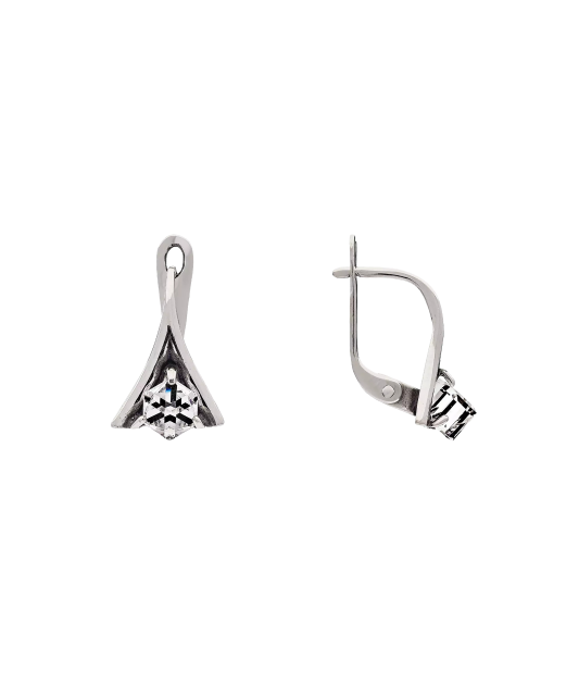 Sterling silver earrings with crystal