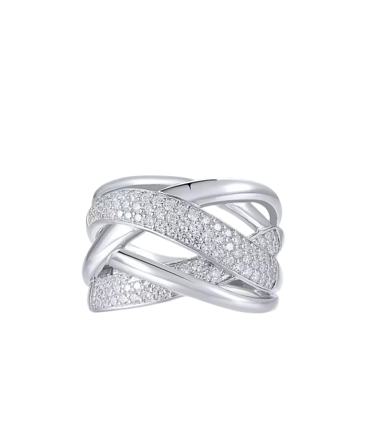 Sterling silver ring with zircons