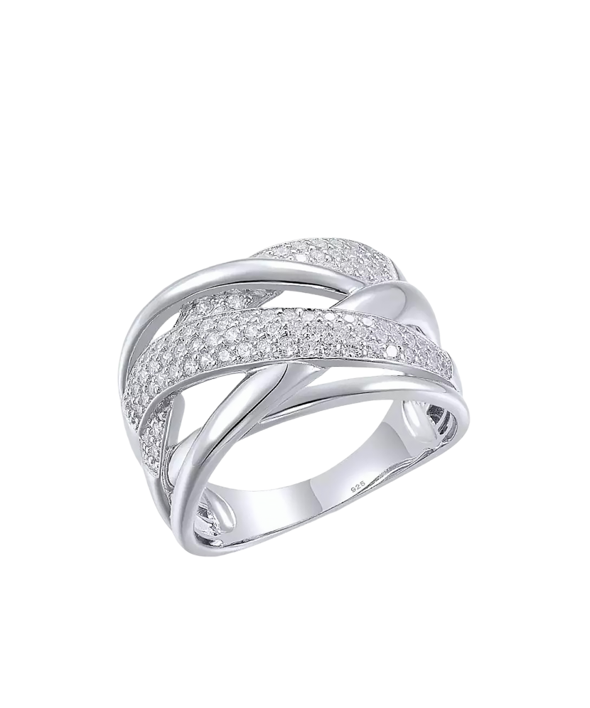 Sterling silver ring with zircons
