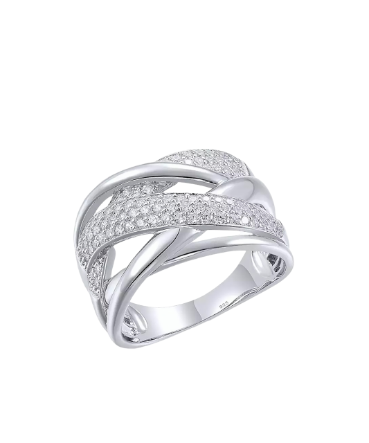 Sterling silver ring with zircons