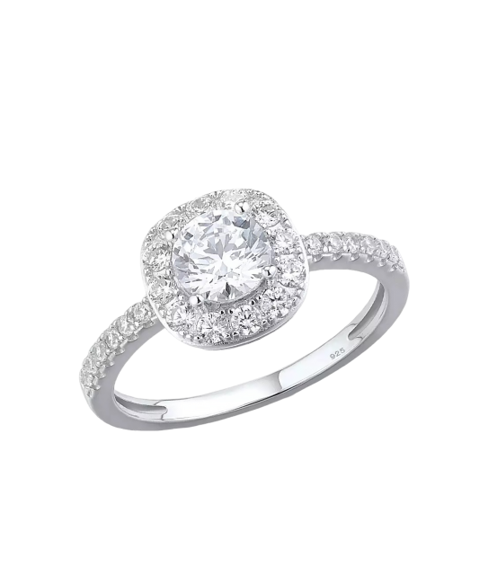 Sterling silver ring with zircons