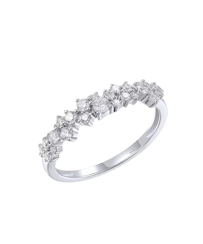 Sterling silver ring with zircons