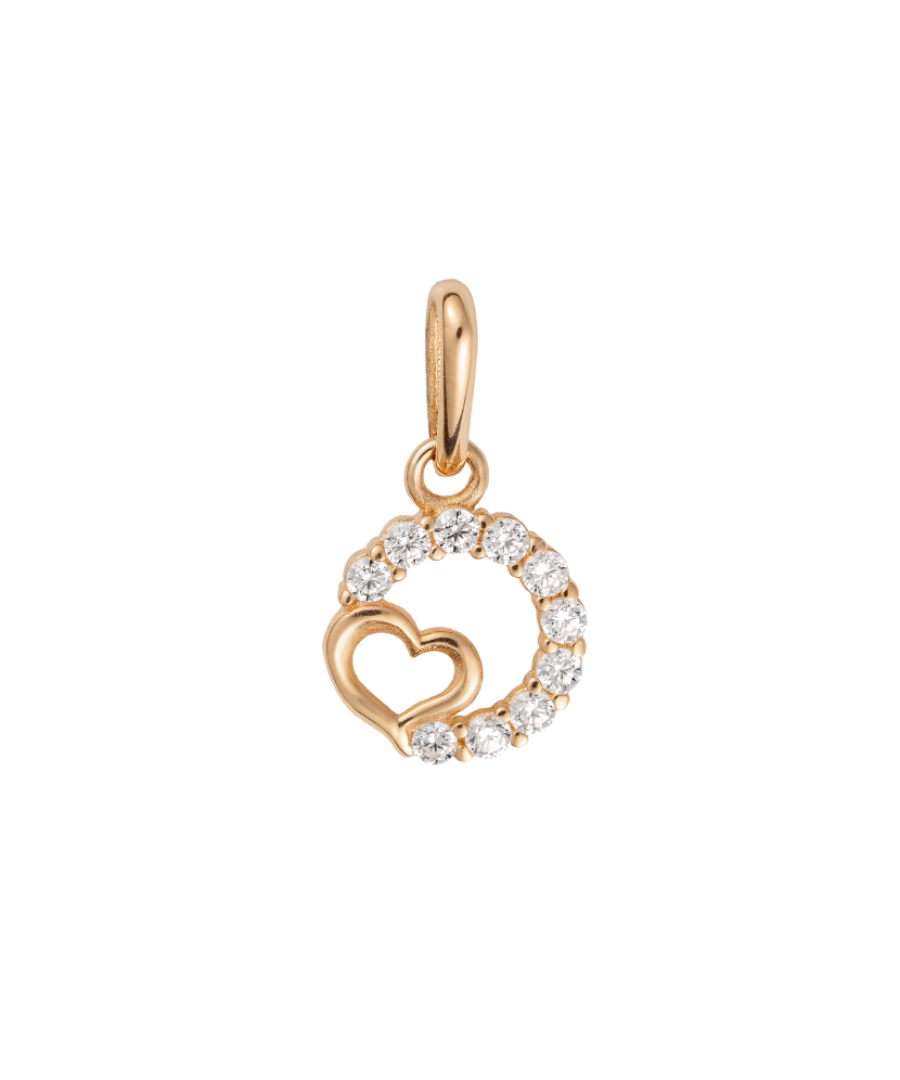 Gold pendant with zircons "heart"