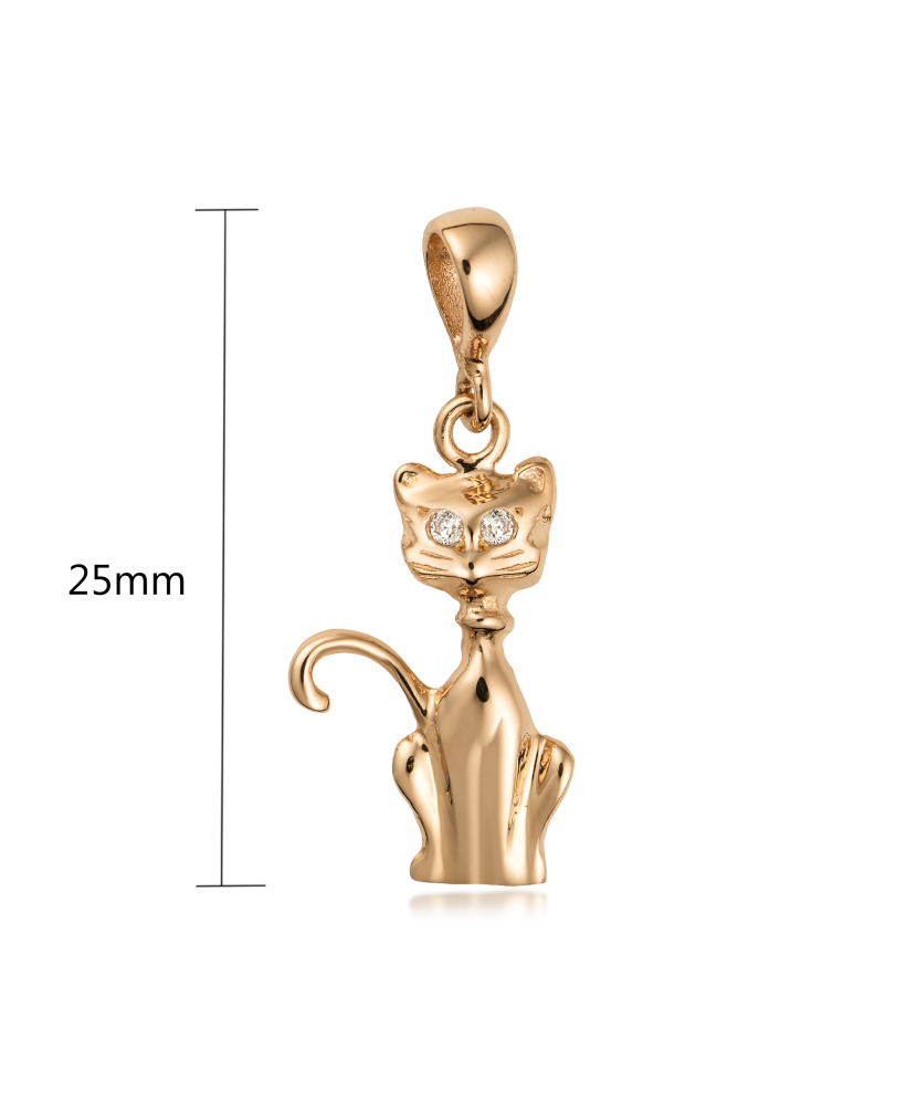 Gold pendant with zircons "cat"