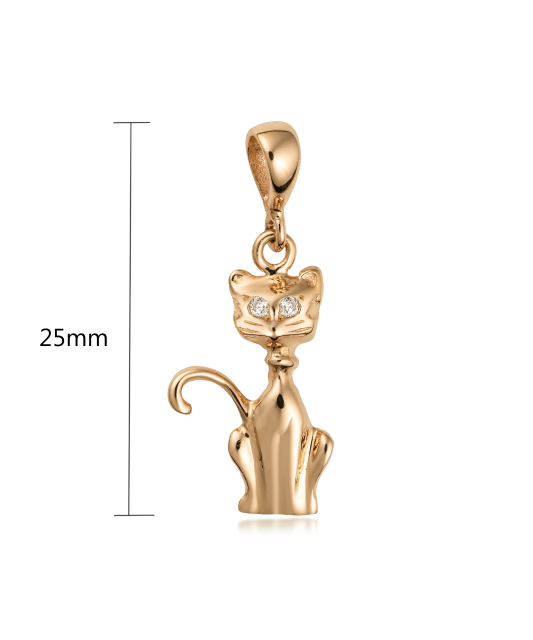 Gold pendant with zircons "cat"