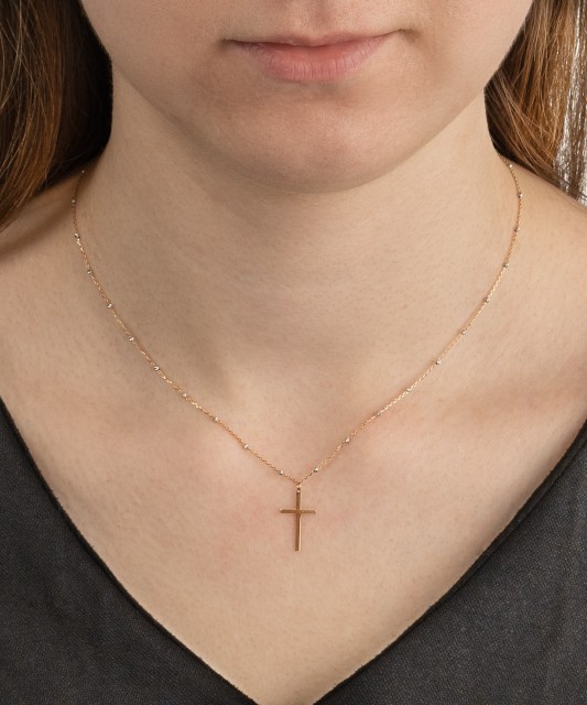 Gold chain with pendant "cross"