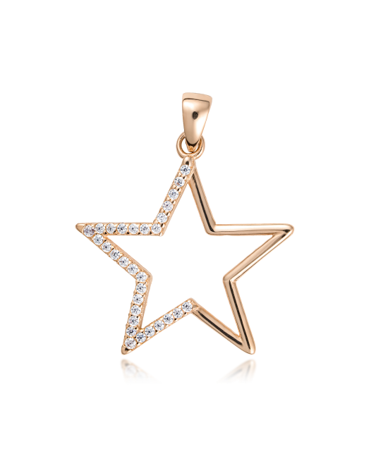 Gold pendant with zircons "star"