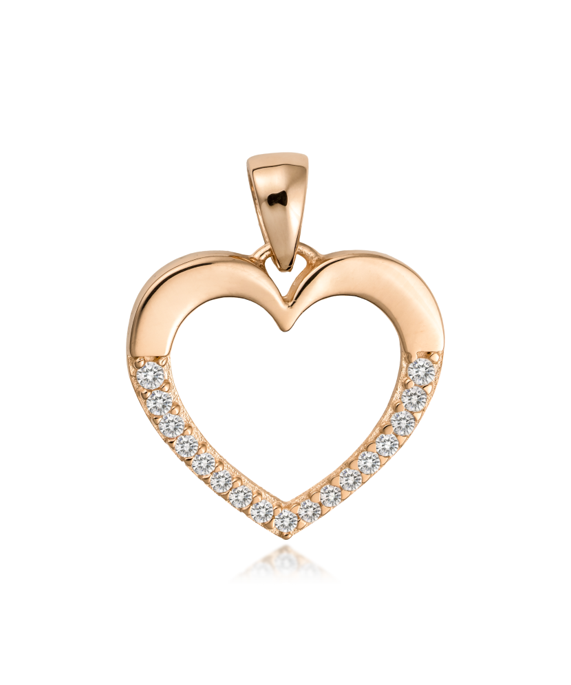 Gold pendant with zircons "heart"
