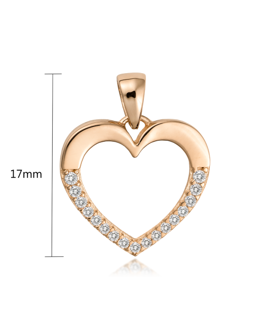 Gold pendant with zircons "heart"