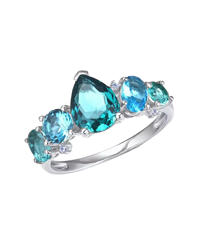 Sterling silver ring with zircons
