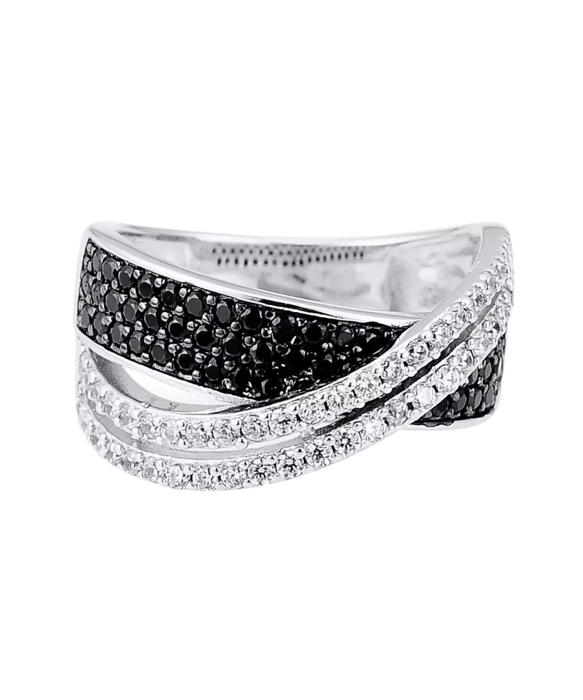Sterling silver ring with zircons and spinels