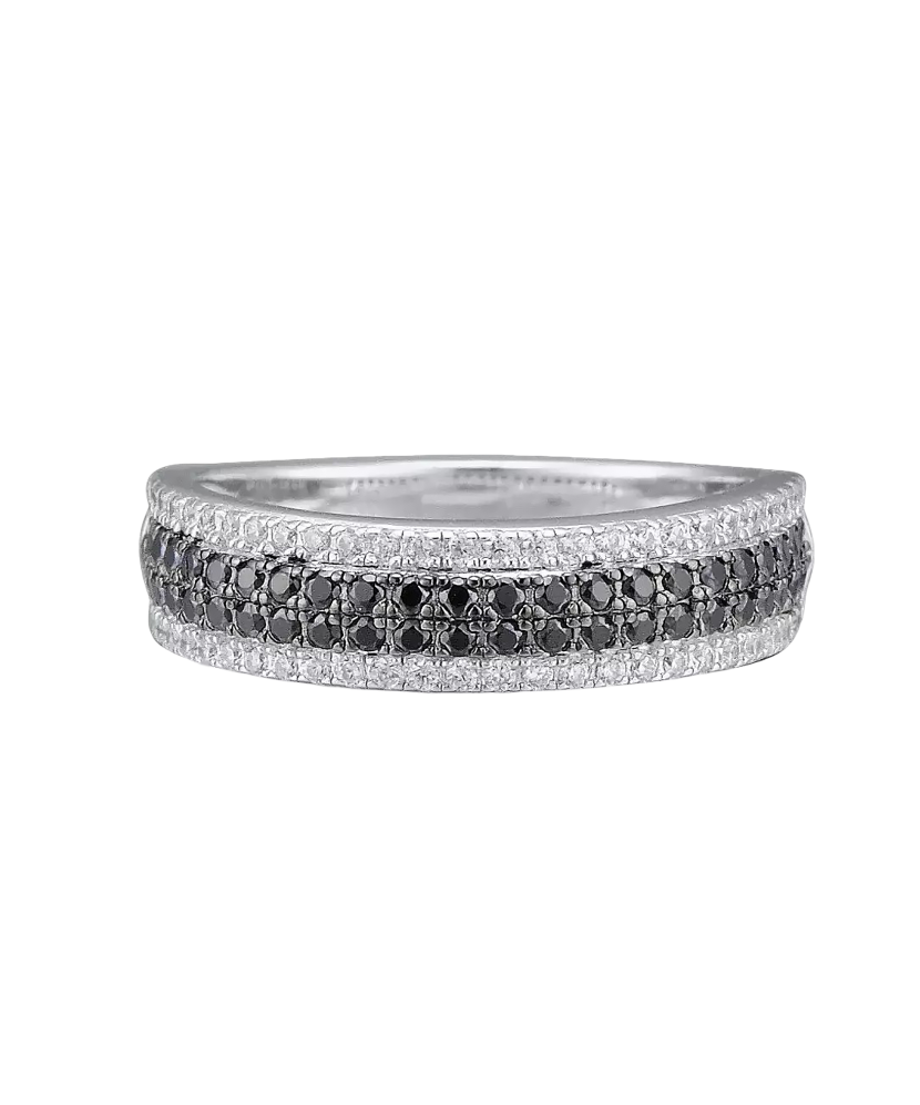 Sterling silver ring with zircons and spinels