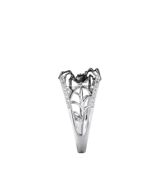 Sterling silver ring with zircons and spinels "Spider"
