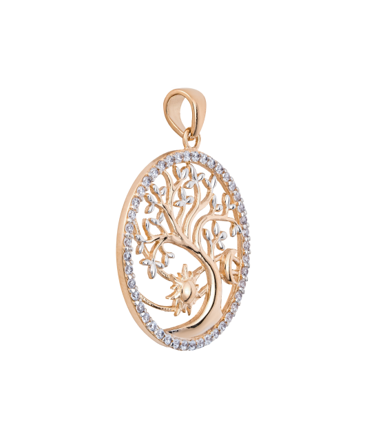 Gold pendant with zircons "Tree of life"
