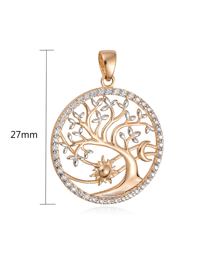 Gold pendant with zircons "Tree of life"