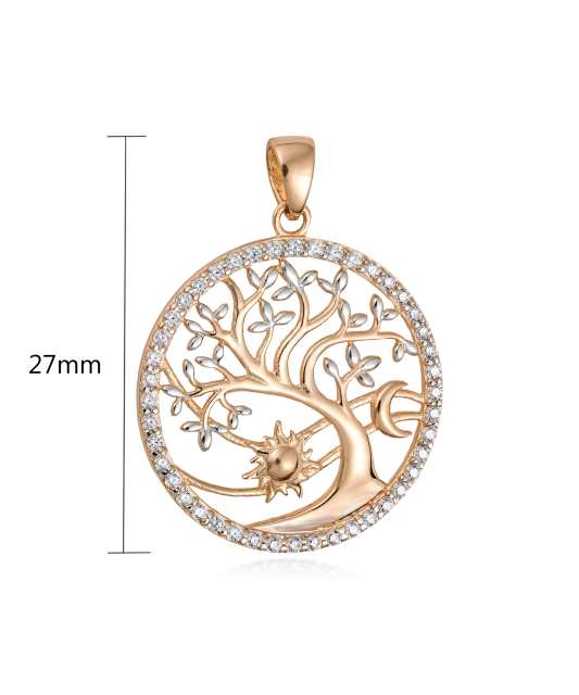 Gold pendant with zircons "Tree of life"