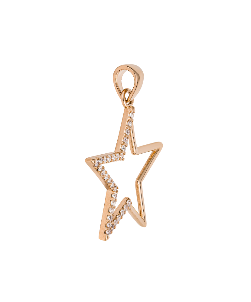 Gold pendant with zircons "star"