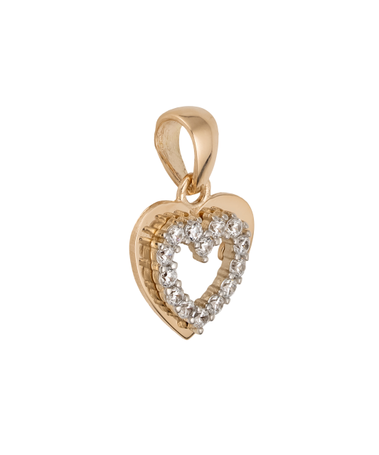 Gold pendant with zircons "heart"