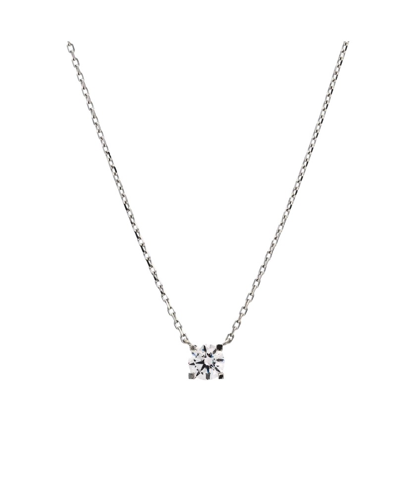 White gold chain with zirconium pendant