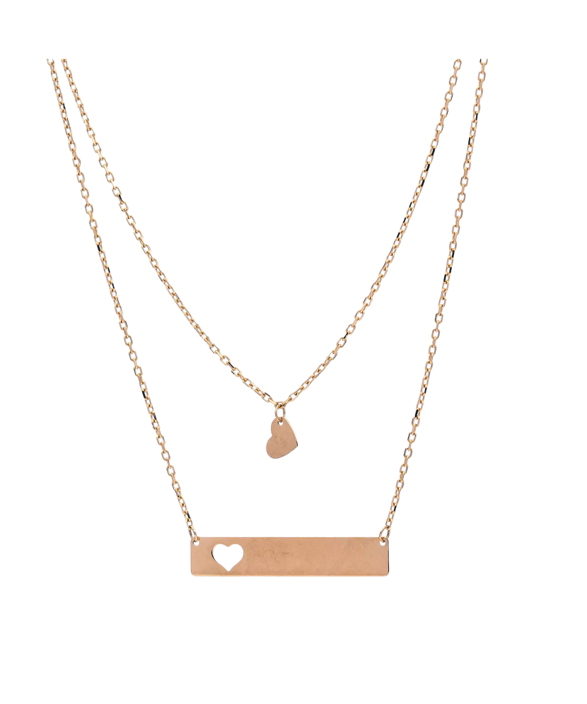 Double gold chain with pendants
