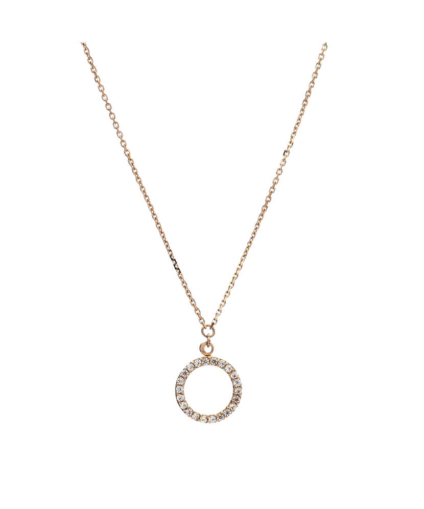 Gold chain with zirconium pendant