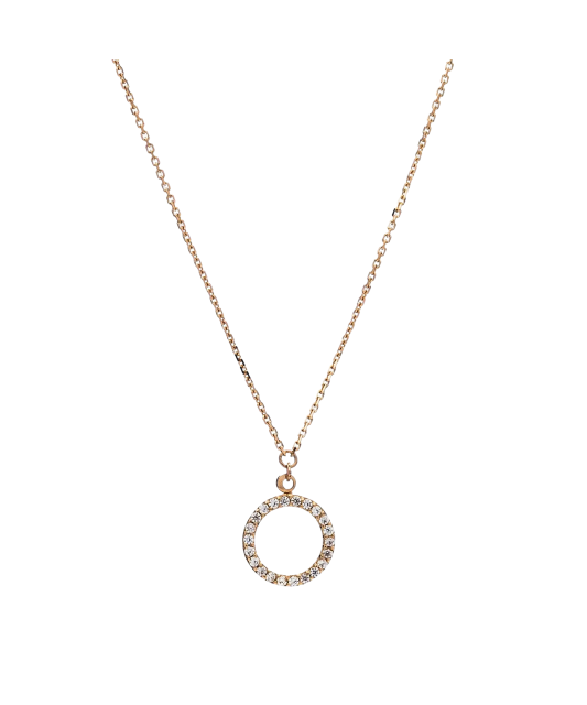 Gold chain with zirconium pendant