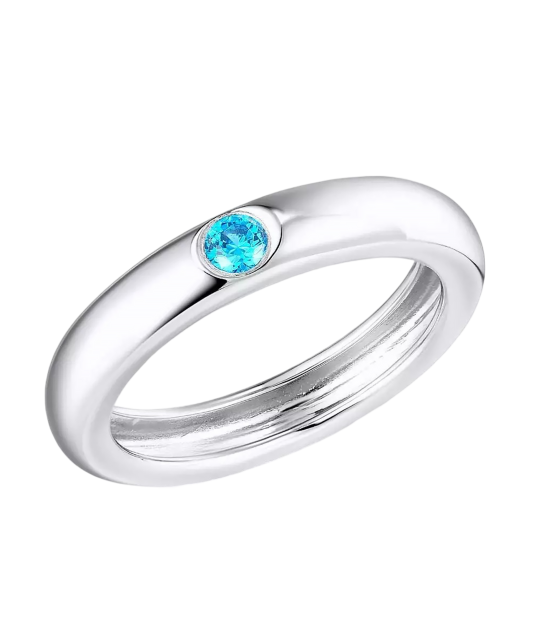 Sterling silver ring with zirconium