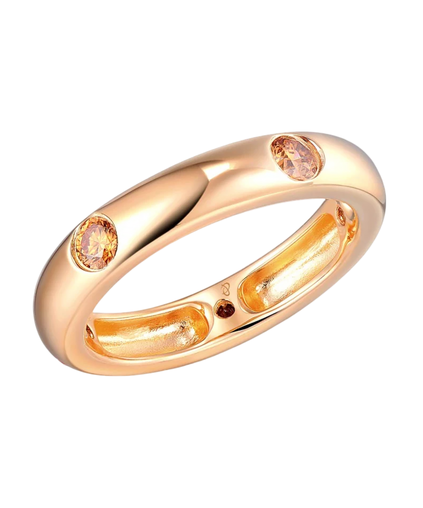 Gilded Sterling silver ring with zircons