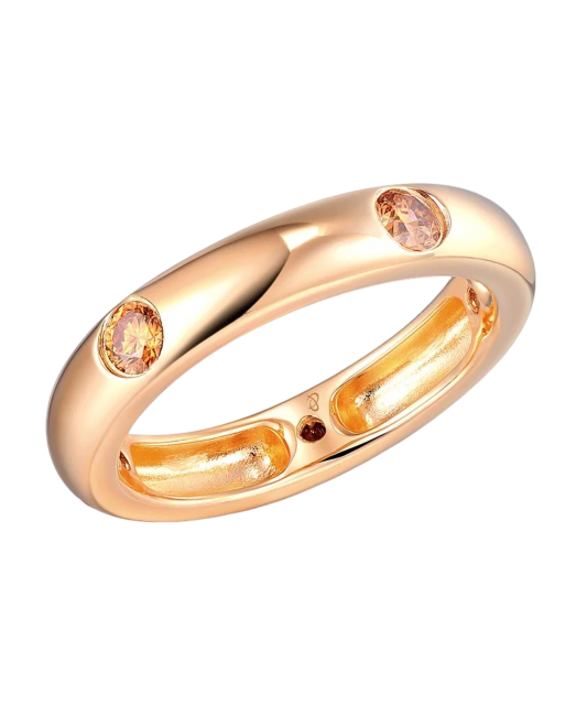 Gilded Sterling silver ring with zircons