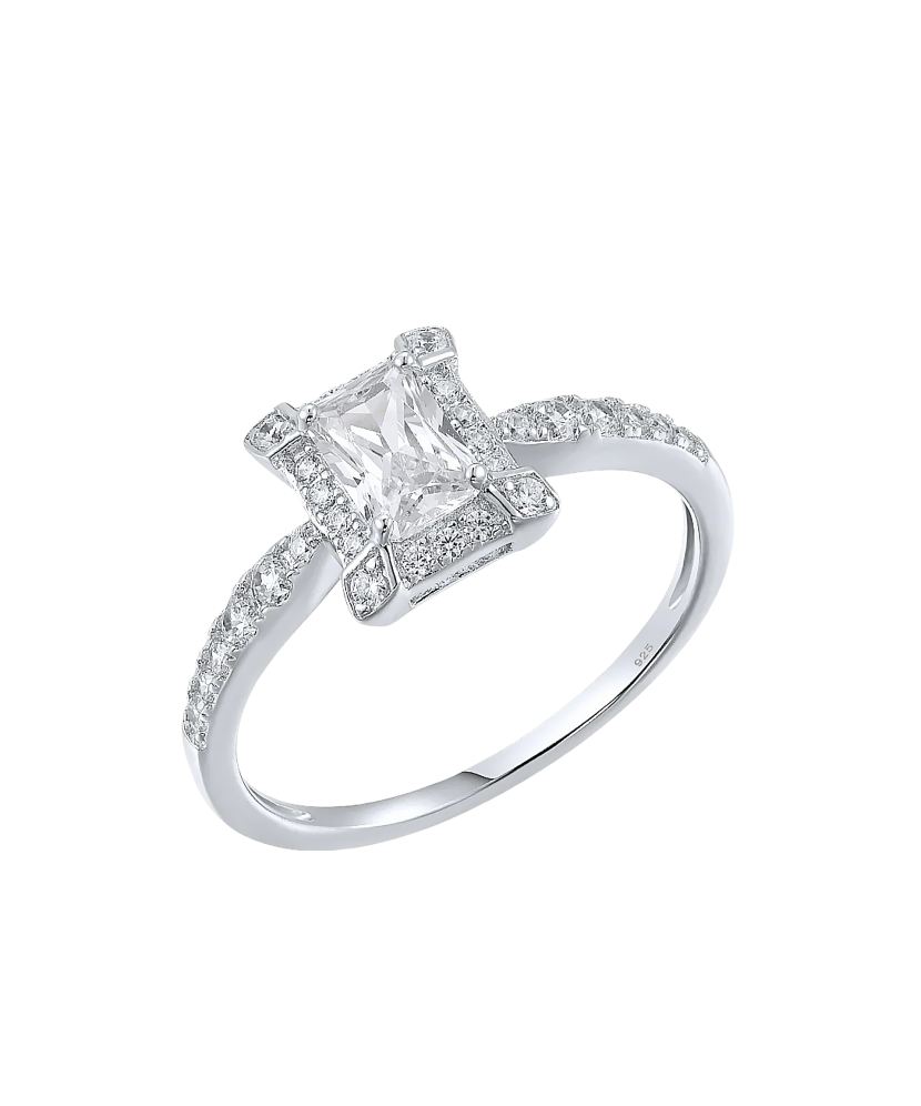 Sterling silver ring with zircons
