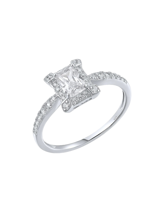 Sterling silver ring with zircons