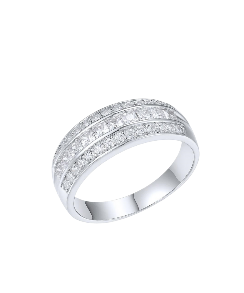 Sterling silver ring with zircons