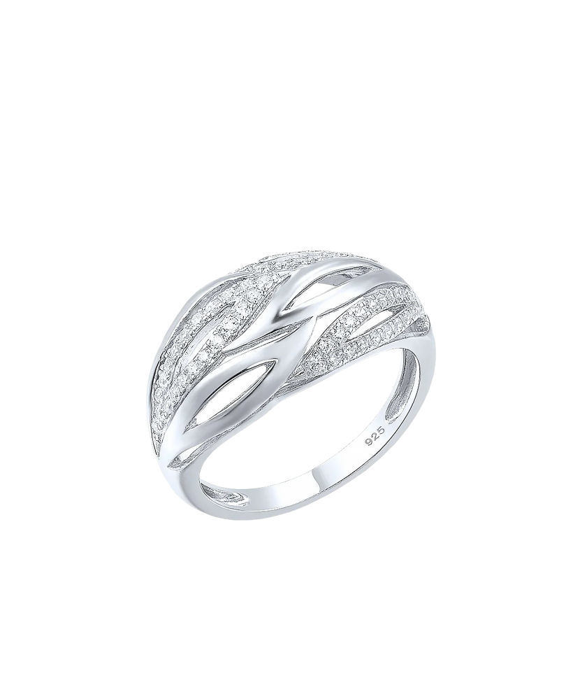 Sterling silver ring with zircons