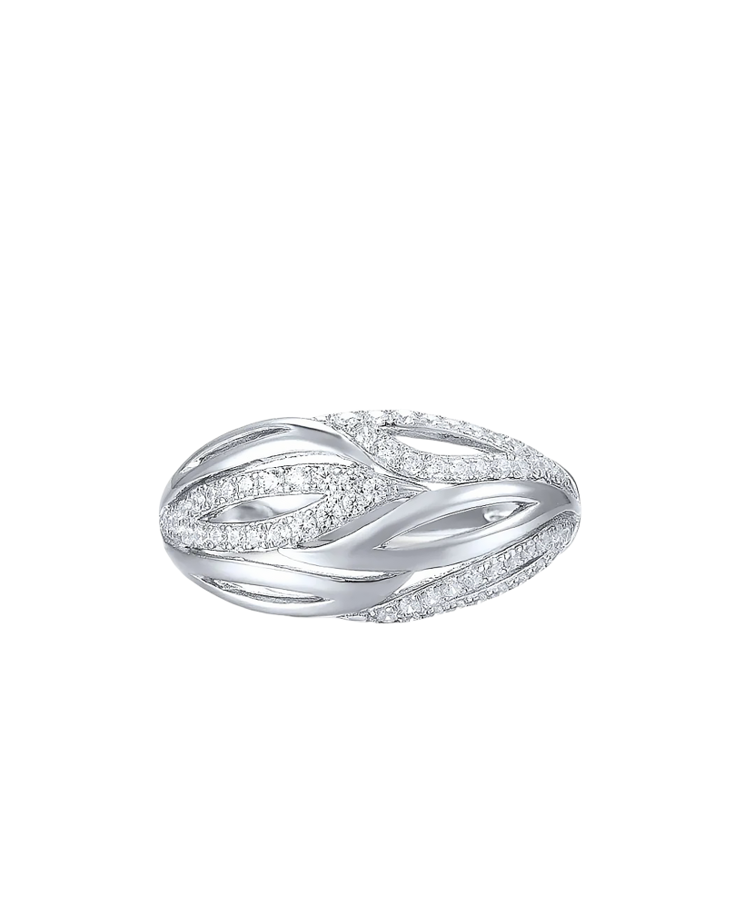 Sterling silver ring with zircons