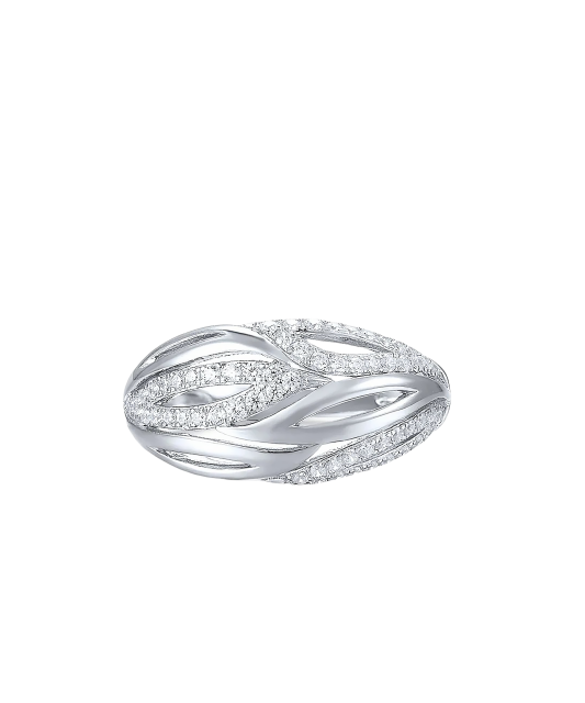 Sterling silver ring with zircons