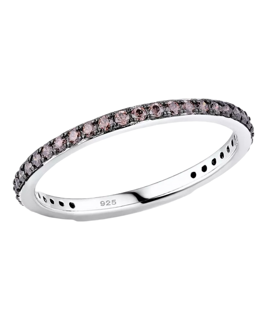 Sterling silver ring with zircons