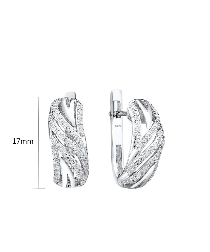 Sterling silver earrings with zircons