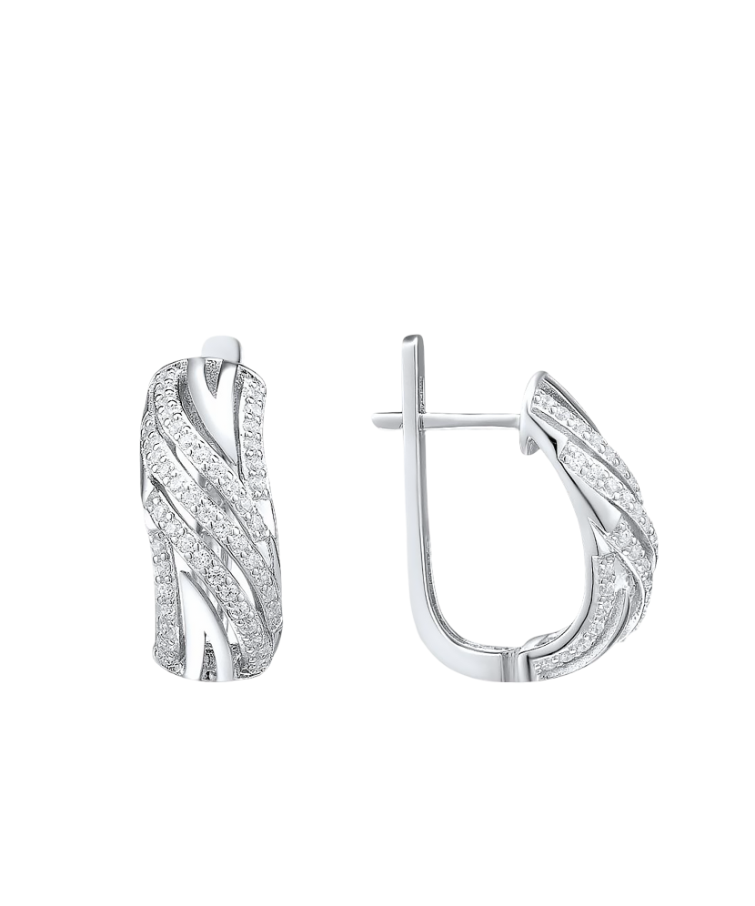 Sterling silver earrings with zircons