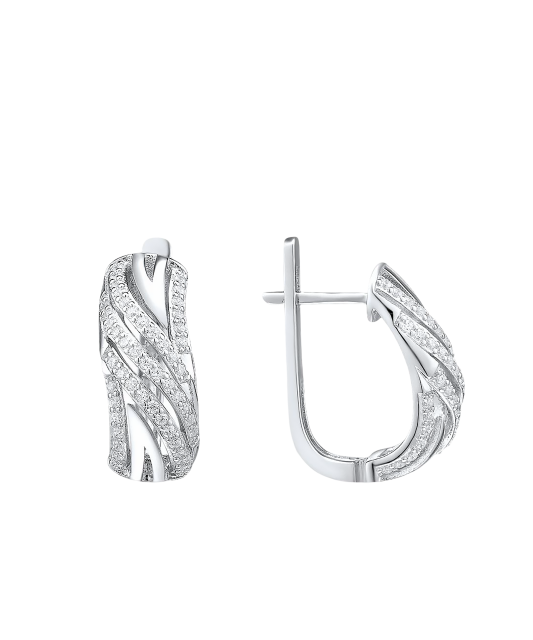Sterling silver earrings with zircons