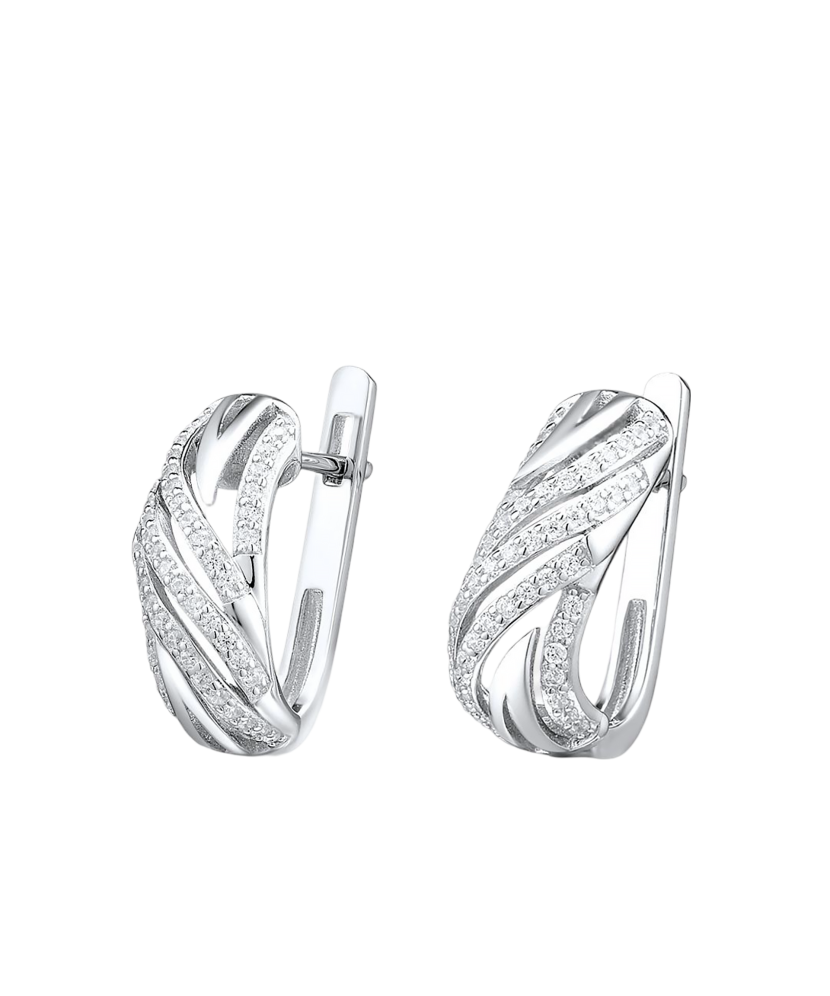Sterling silver earrings with zircons