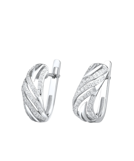Sterling silver earrings with zircons
