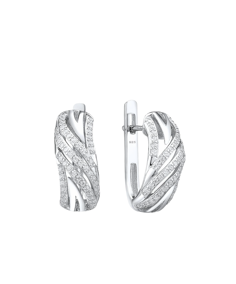 Sterling silver earrings with zircons